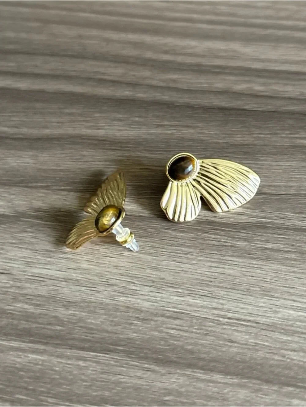 Tiger eye butterfly earrings Q1095